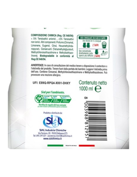 puro amore detergente per pavimenti - 1 litro - vischio e cannella: tuttocasashop.it: pulizia e cura della casa