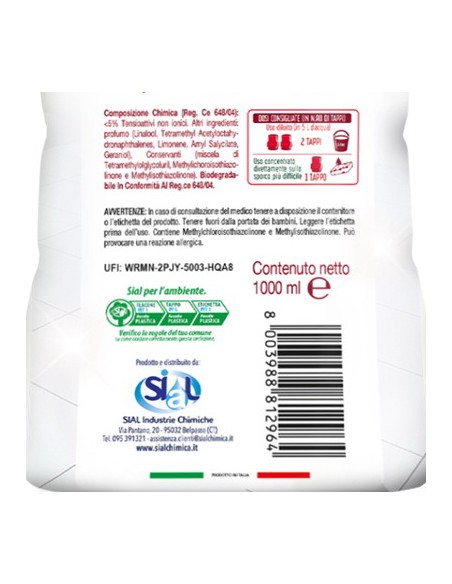 puro amore detergente per pavimenti - 1 litro - zenzero e frutti rossi: tuttocasashop.it: pulizia e cura della casa