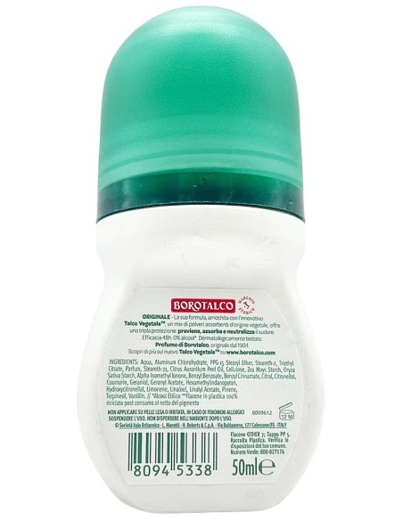 borotalco roberts deodorante roll-on - 50ml - originale - talco: tuttocasashop.it: igiene e cura della persona