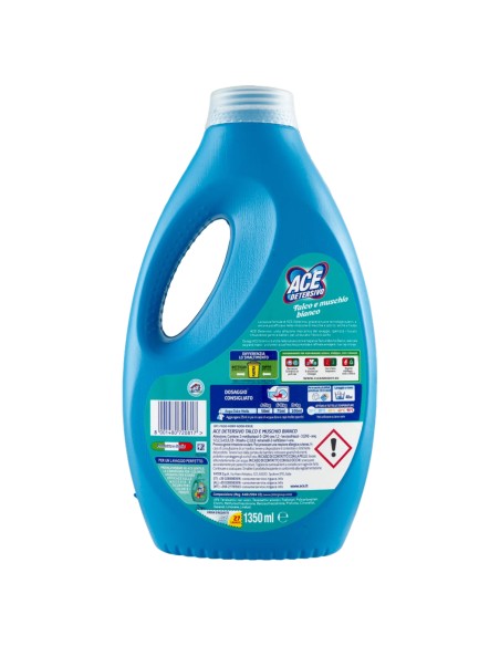 ace detersivo lavatrice liquido - 27 lavaggi - 1350ml - talco e muschio b.: tuttocasashop.it: prodotti per bucato e tessuti