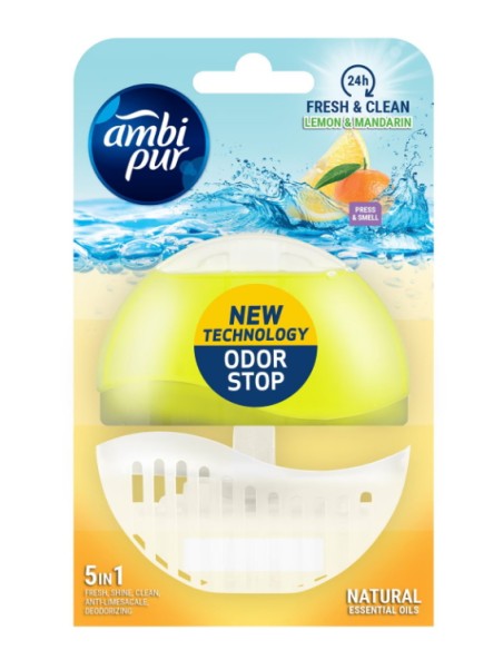ambipur tavoletta deodorante e igienizzante wc - 55ml - lemon & mandarin: tuttocasashop.it: pulizia e cura della casa