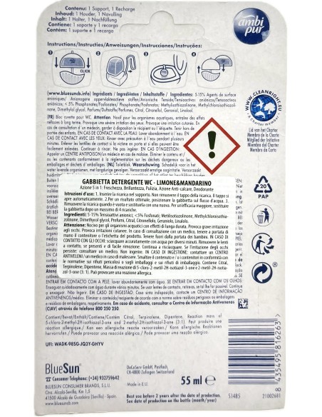 ambipur tavoletta deodorante e igienizzante wc - 55ml - lemon & mandarin: tuttocasashop.it: pulizia e cura della casa