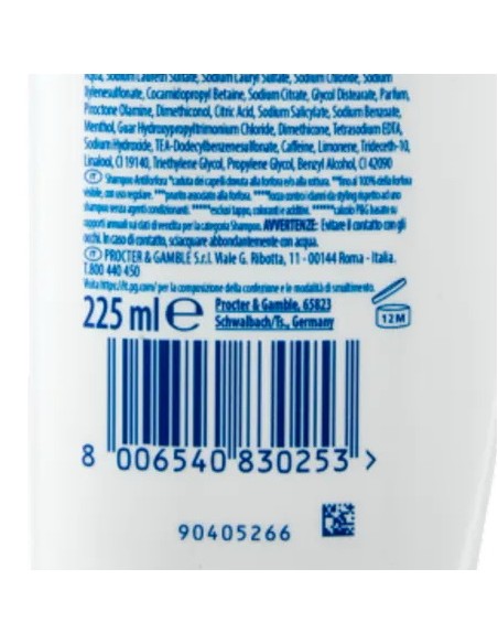 head & shoulders shampoo 225ml - men ultra - anticaduta - con caffeina: tuttocasashop.it: igiene e cura della persona