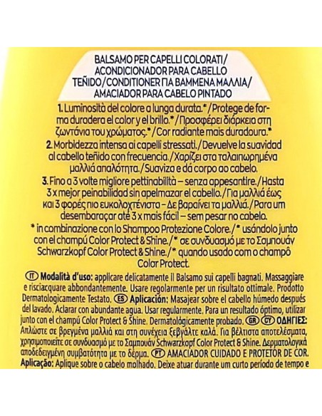 schwarzkopf testanera balsamo 200ml - protezione colore - capelli colorati: tuttocasashop.it: igiene e cura della persona