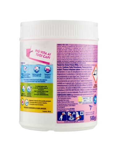 vanish oxi action additivo per bucato - 500 grammi - crystal white - bianco: tuttocasashop.it: prodotti per bucato e tessuti