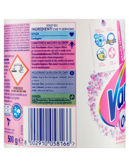 vanish oxi action additivo per bucato - 500 grammi - crystal white - bianco: tuttocasashop.it: prodotti per bucato e tessuti