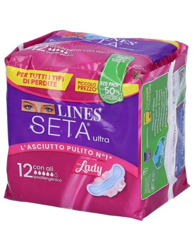 lines seta ultra assorbenti - 12 pezzi - lady - con ali: tuttocasashop.it: igiene e cura della persona