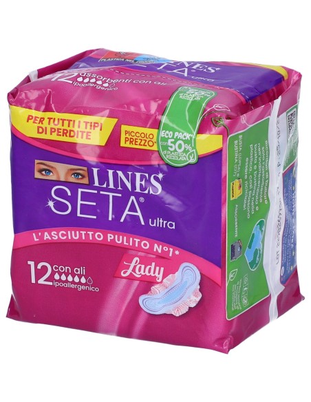 lines seta ultra assorbenti - 12 pezzi - lady - con ali: tuttocasashop.it: igiene e cura della persona