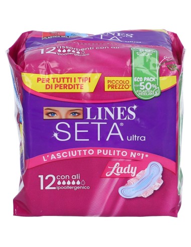 lines seta ultra assorbenti - 12 pezzi - lady - con ali: tuttocasashop.it: igiene e cura della persona
