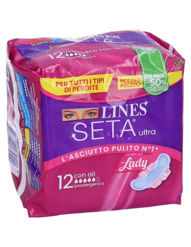 lines seta ultra assorbenti - 12 pezzi - lady - con ali: tuttocasashop.it: igiene e cura della persona