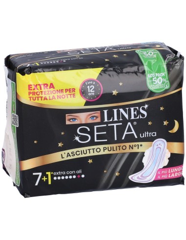 lines seta ultra assorbenti - 8 pezzi - extra lungo notte con ali: tuttocasashop.it: igiene e cura della persona