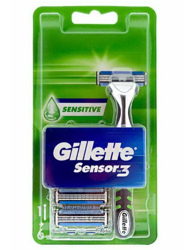 gillette sensor iii sensitive rasoio in metallo +6 testine ricambio a 3 lame: tuttocasashop.it: igiene e cura della persona