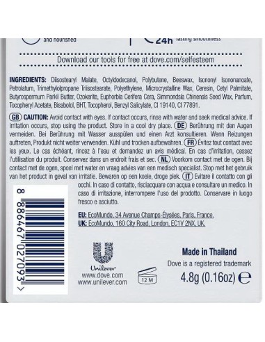 dove balsamo labbra stick 4.8g - nourishing lip care - essential intensiv: tuttocasashop.it: igiene e cura della persona