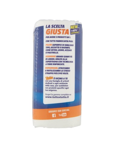 Tutto Pannocarta 3in1 Panno Riutilizzabile 2 rotoli