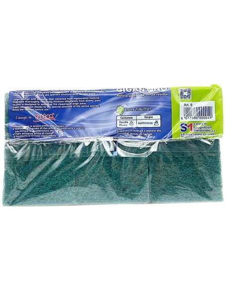 gigantino 3 spugne con abrasivo: tuttocasashop.it: pulizia e cura della casa