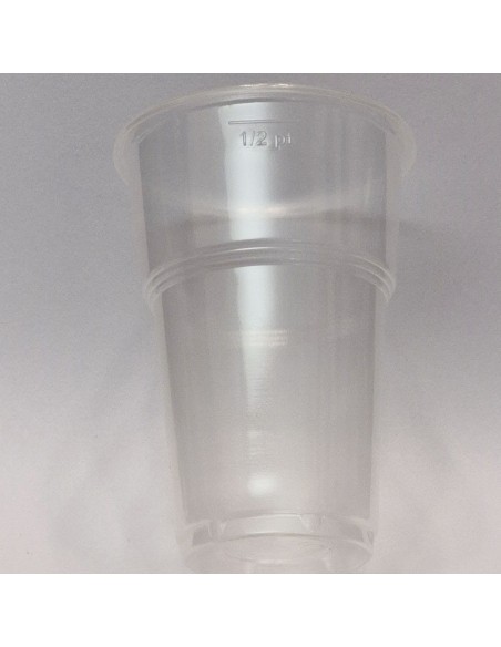 vip 50 bicchieri in plastica pp trasparenti 330cc tacca 1/2pt - birra: tuttocasashop.it: carta & monouso