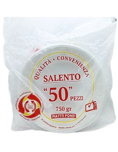 Salento 50 Piatti Monouso Plastica Extra Rigidi Diametro 22cm - 750g - Fondi