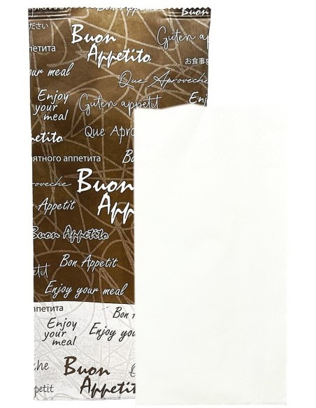 1000 buste portaposate in carta con tovaglioli - buon appetito - marrone: tuttocasashop.it: carta & monouso