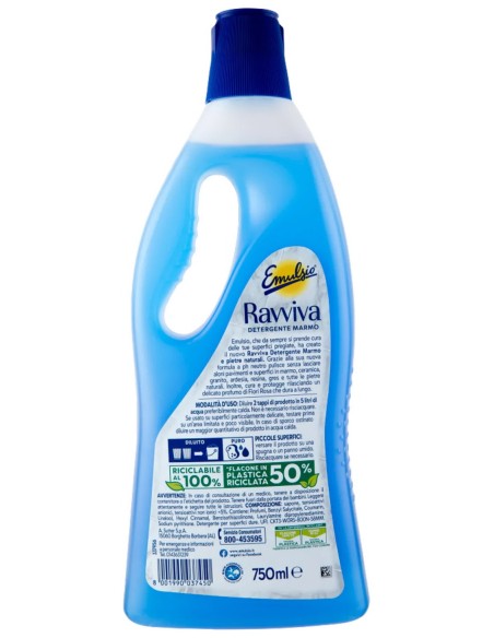 Emulsio Ravviva Detergente Marmo 750 ml Fiori Rosa