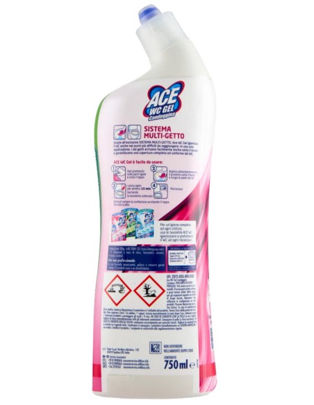 Ace WC Gel Candeggina 750ml Multi-Getto - Sbianca e Igienizza