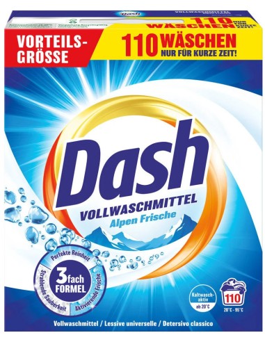 Dash Detersivo Lavatrice In Polvere 110 Misurini 5.5kg - Freschezza Alpina