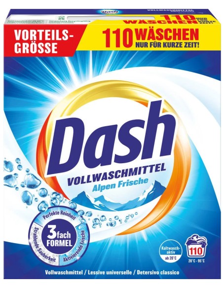 Dash Detersivo Lavatrice In Polvere 110 Misurini 5.5kg - Freschezza Alpina