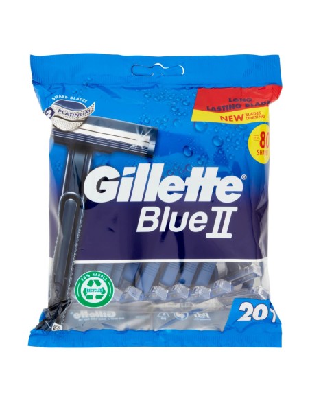 Gillette Blue II Rasoi Usa e Getta a 2 Lame - 20 Pezzi