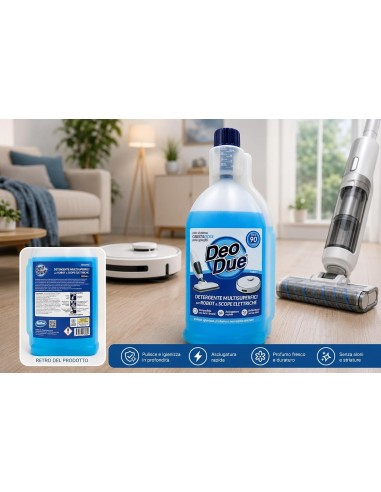 Deo Due Detergente Multisuperfici Per Robot E Scope Elettriche 900ml Azzurro