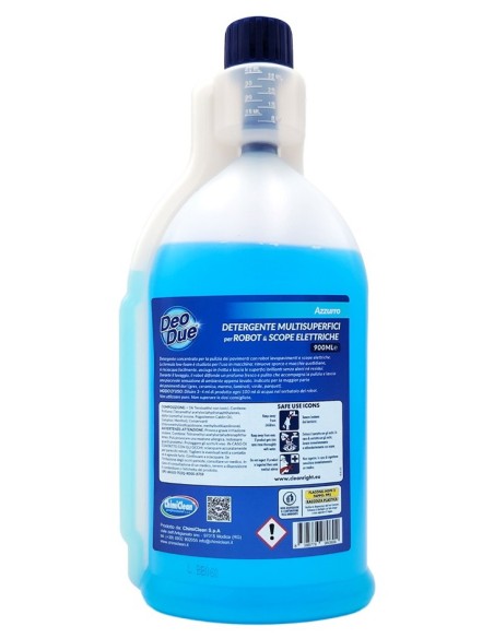 Deo Due Detergente Multisuperfici Per Robot E Scope Elettriche 900ml Azzurro
