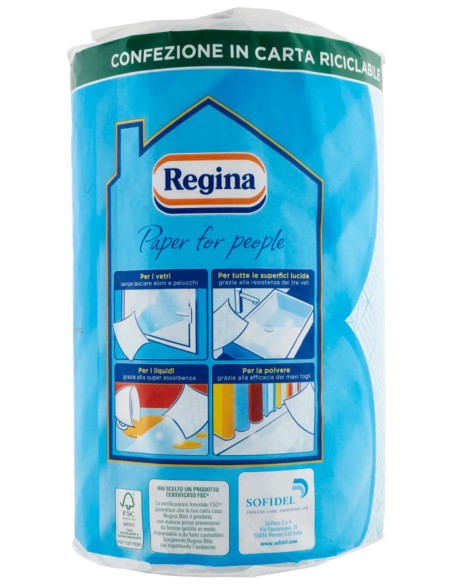 Regina Blitz Carta Casa 100 Maxi Fogli 3 Veli - 1 Rotolo