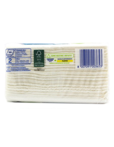 Fantasy Fantastico Tovaglioli 2 Veli 33x33 - 100 Pezzi