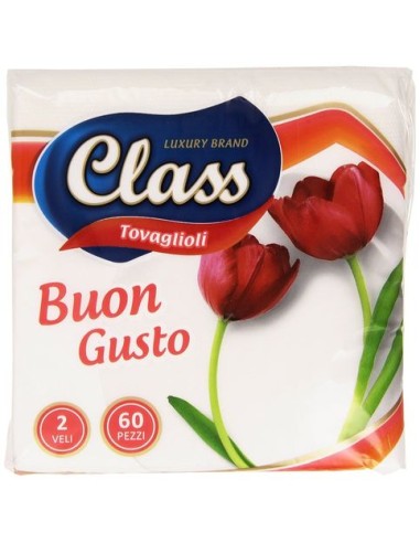 Class Tovaglioli Buon Gusto 60 Pezzi 2 Veli 33x33 cm