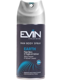 evin deodorante spray uomo - 150ml - earth - pepe nero e foglie di vetiver: tuttocasashop.it: igiene e cura della persona
