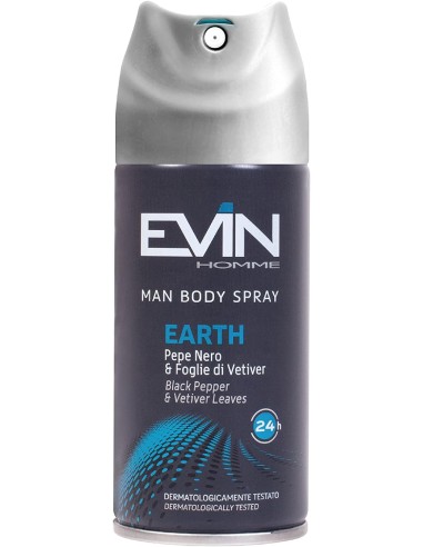 evin deodorante spray uomo - 150ml - earth - pepe nero e foglie di vetiver: tuttocasashop.it: igiene e cura della persona