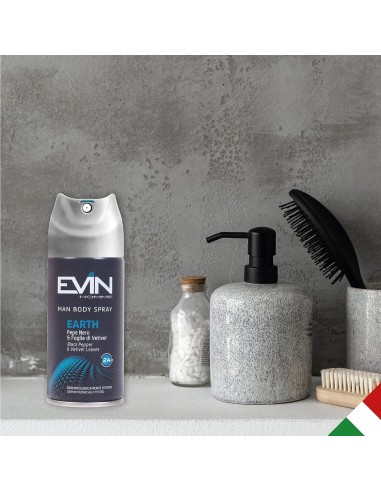 evin deodorante spray uomo - 150ml - earth - pepe nero e foglie di vetiver: tuttocasashop.it: igiene e cura della persona
