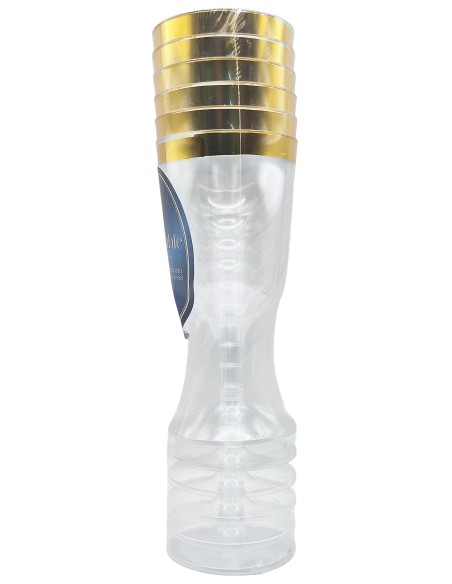Reusetable Crystal Gold - 6 Calici In Plastica Riutilizzabili - 180cc - Oro