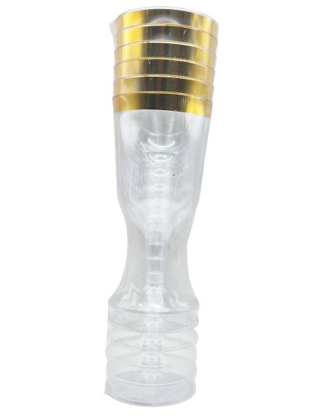 Reusetable Crystal Gold - 6 Calici In Plastica Riutilizzabili - 180cc - Oro
