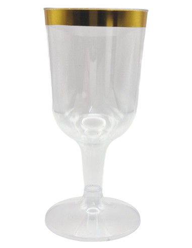 Reusetable Crystal Gold - 6 Calici In Plastica Riutilizzabili - 180cc - Oro