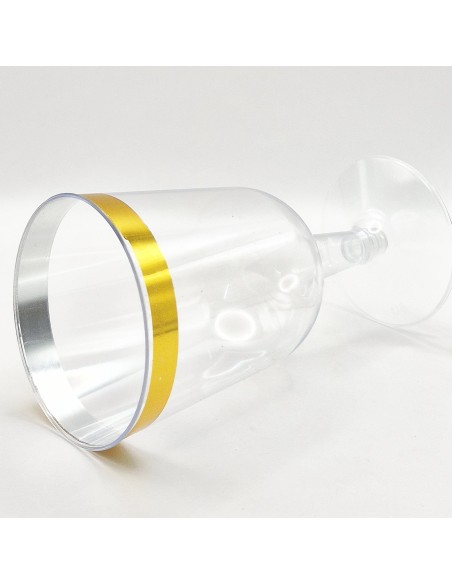 Reusetable Crystal Gold - 6 Calici In Plastica Riutilizzabili - 180cc - Oro