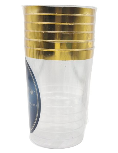 Reusetable Crystal Gold - 6 Bicchieri In Plastica Riutilizzabili - 300cc - Oro