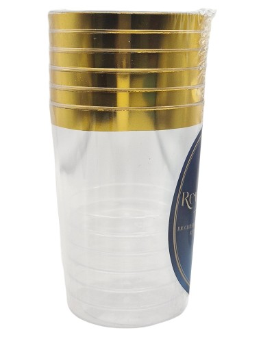 Reusetable Crystal Gold - 6 Bicchieri In Plastica Riutilizzabili - 300cc - Oro