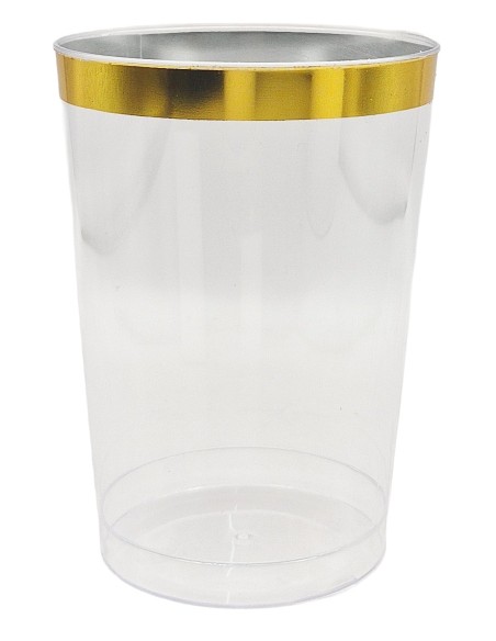 Reusetable Crystal Gold - 6 Bicchieri In Plastica Riutilizzabili - 300cc - Oro