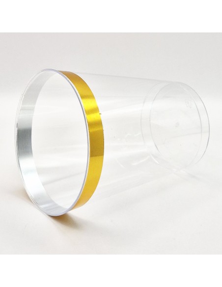 Reusetable Crystal Gold - 6 Bicchieri In Plastica Riutilizzabili - 300cc - Oro