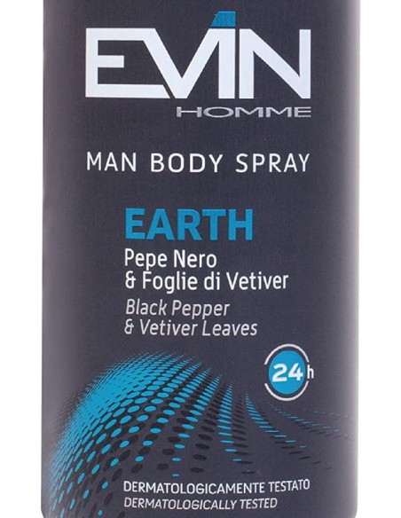 evin deodorante spray uomo - 150ml - earth - pepe nero e foglie di vetiver: tuttocasashop.it: igiene e cura della persona