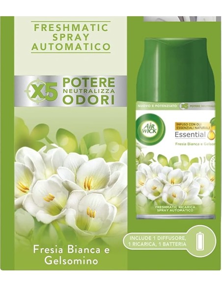 air wick fresh matic diffusore + ricarica - fresia bianca e gelsomino: tuttocasashop.it: pulizia e cura della casa