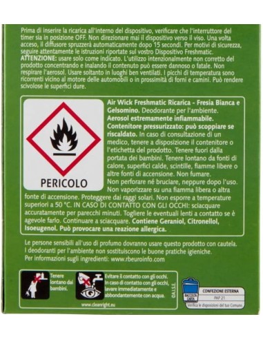 air wick fresh matic diffusore + ricarica - fresia bianca e gelsomino: tuttocasashop.it: pulizia e cura della casa