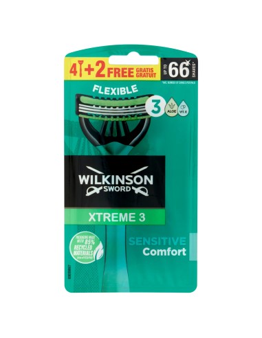 wilkinson xtreme3 rasoi radi & getta trilama - 6 pezzi - sensitive comfort: tuttocasashop.it: igiene e cura della persona