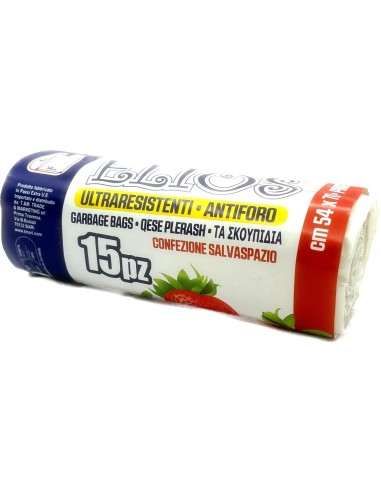 elios netti' 15 sacchi ultraresistenti 28l 52x70cm profumati - fragola: tuttocasashop.it: pulizia e cura della casa