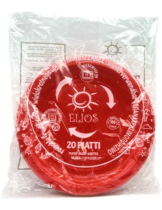 elios 20 piatti in plastica riutilizzabili diametro 21cm - piani - rossi: tuttocasashop.it: carta & monouso