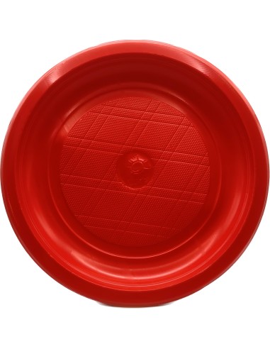 elios 20 piatti in plastica riutilizzabili diametro 21cm - piani - rossi: tuttocasashop.it: carta & monouso